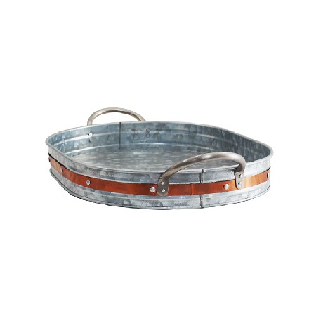 Galvanized Metal Oval Tray