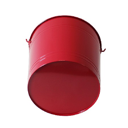 Red Tinplate Metal Home Decoration 12L Iron Bucket For Sale