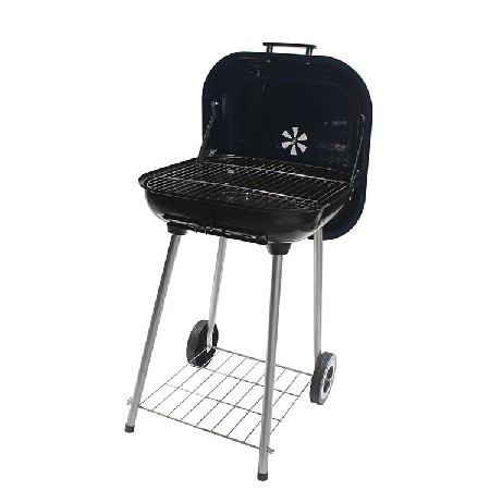 21.5”Steel Portable Outdoor Charcoal Barbecue Grill with Wheels