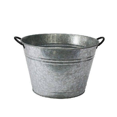 Home Galvanized Iron Steel Round Holds Soda Beer Wine and Champagne Party Beverage Tub