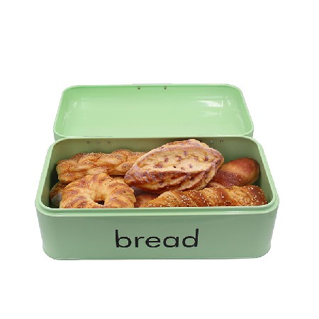 Green Metal Steel storage container Steel bread box for kitchen